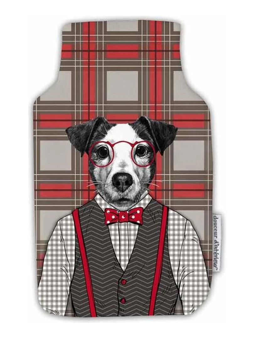 Housse de bouillotte chien de montagne Gris