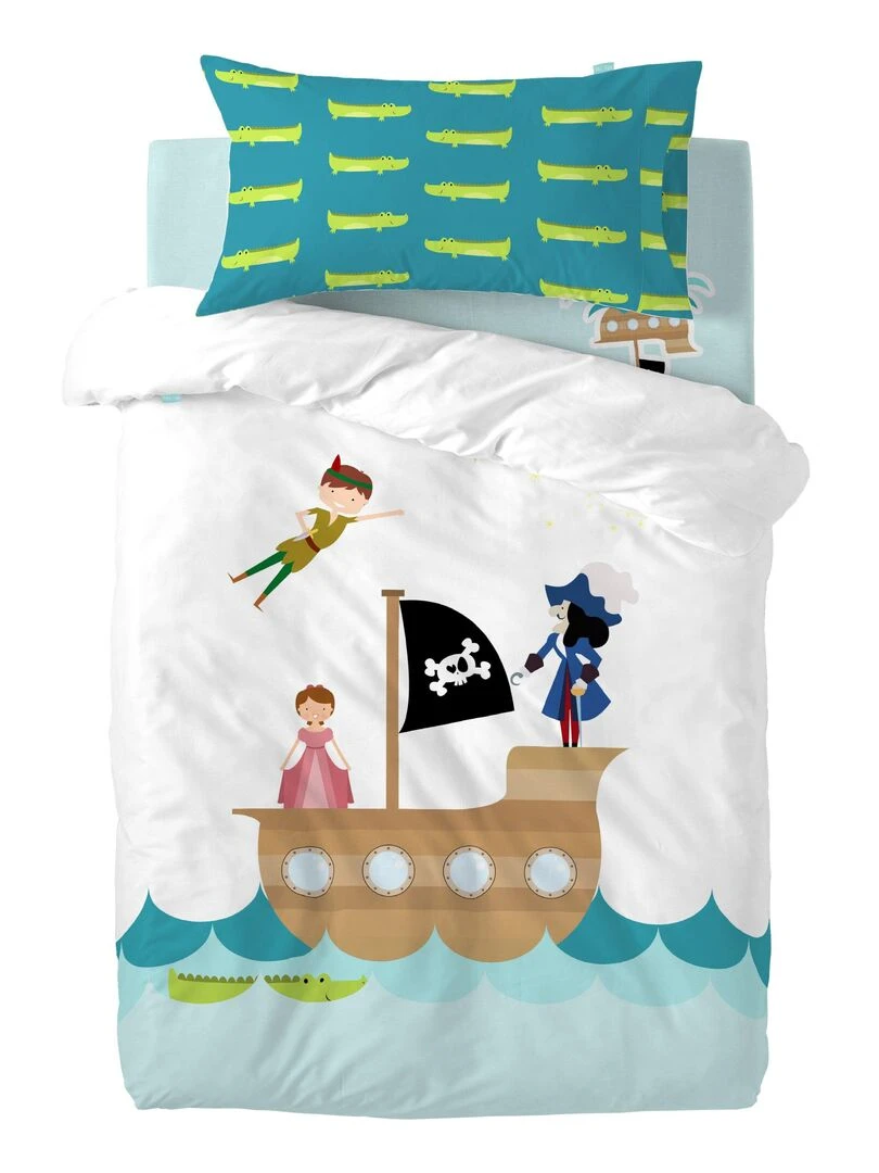 Parure housse de couette 2 pièces Flying boy "Happyfriday"   Blanc