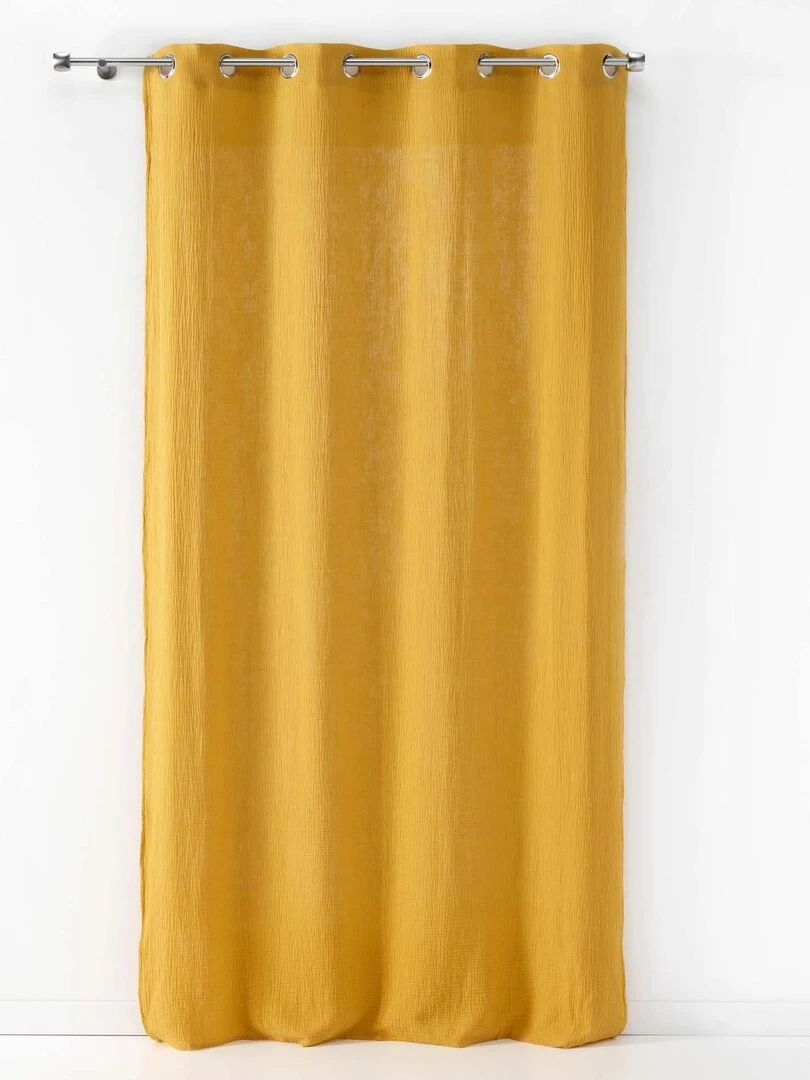 Voilage a oeillets gaze de coton Tendance   Bleu marine