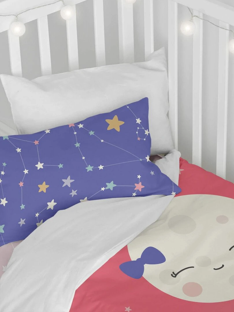 Parure housse de couette 2 pièces Moon dream "Happyfriday"   Blanc