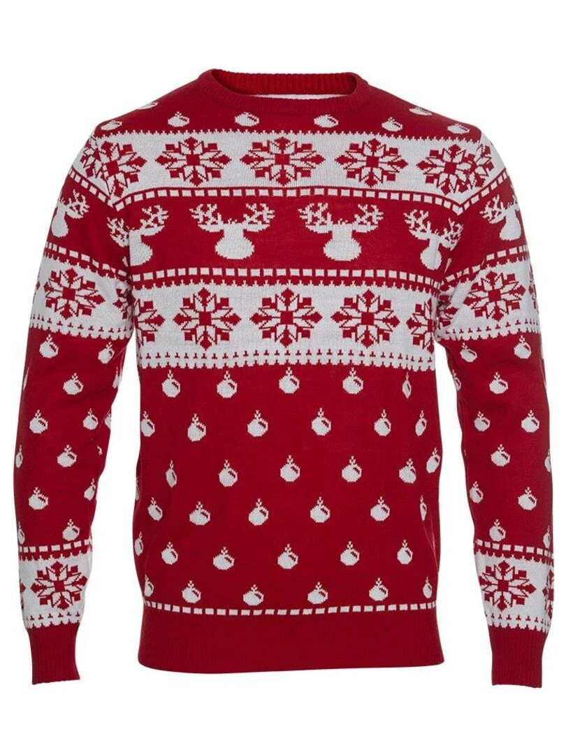 Pull de Noël "Le Classique écolo" 100% coton BIO Rouge