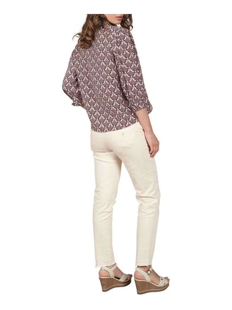 CHATTAWAK Pantalon coton mélangé slim Blanc