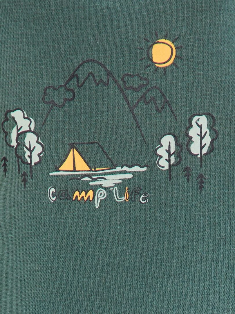 Ensemble jogging sweat + pantalon   2 pièces   Vert/Gris