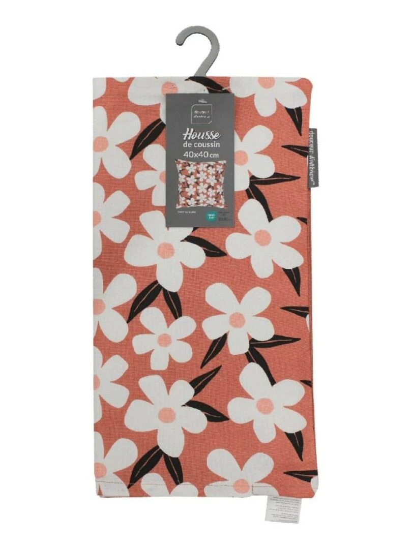 Housse de coussin 40x40 cm Darcy terracotta coton   Rouge