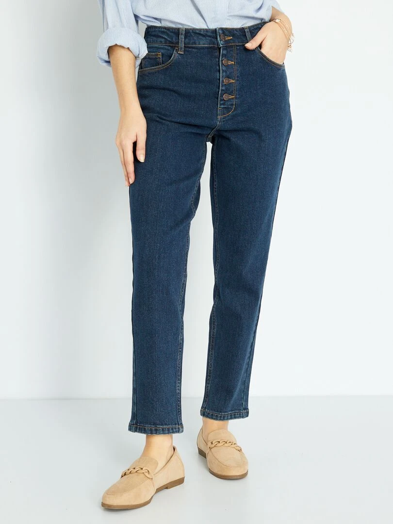 Jean mom à taille très haute L32 Brut