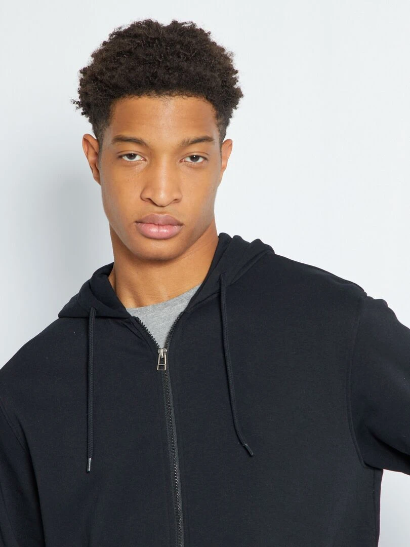 Sweat à capuche zippé +1m90   noir