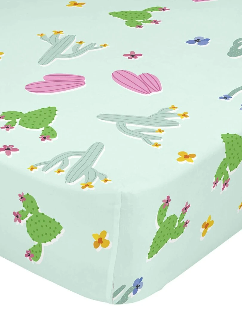 Drap housse Cute llamas Lit Bébé "Happyfriday" Blanc