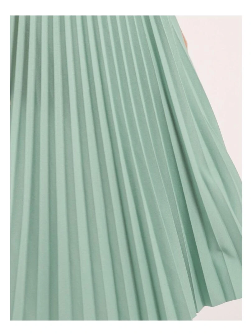 Jupe longue plissée et ceinture XOLEDE   Vert d'eau