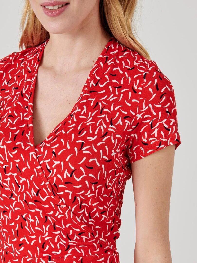 Robe effet cache coeur Damart Rouge