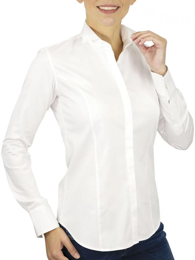 Chemise femme col cassé COL CASSE Blanc