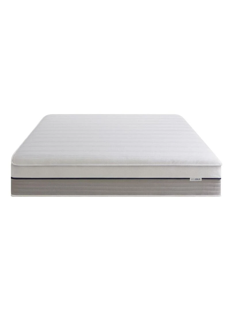 Bleu Câlin   Matelas mousse viscoélastique confort ferme   épaisseur 25cm Confortable Premium   Blanc Gris Bleu