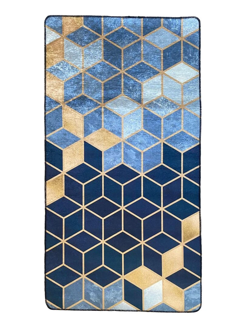 Tapis LUXE Doré Bleu Bleu