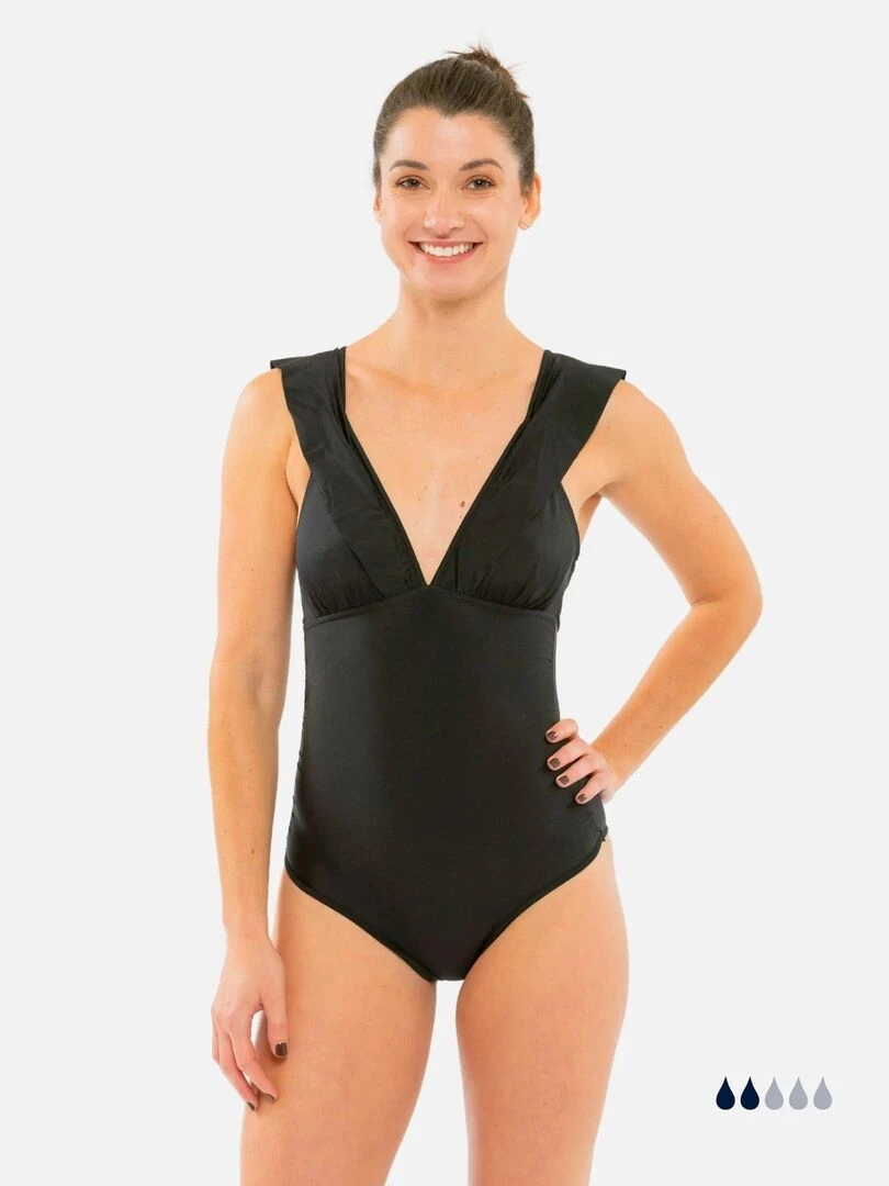 Maillot de bain Menstruel dos à lacet flux léger Sya Noir