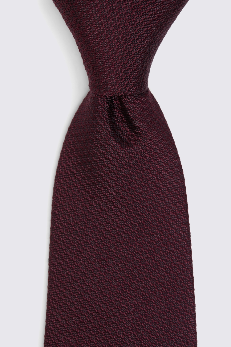 Burgundy Silk Semi-Plain Tie Buy Online at Moss