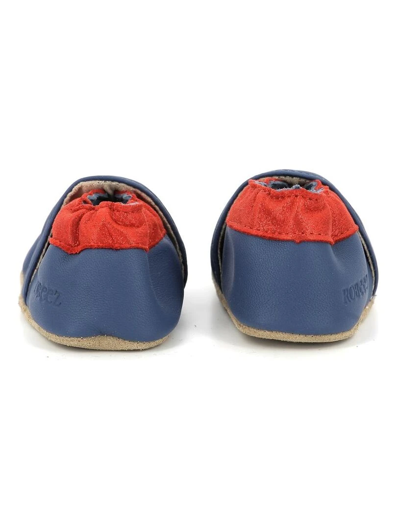 Chaussons Cuir Patch Sports   Bleu