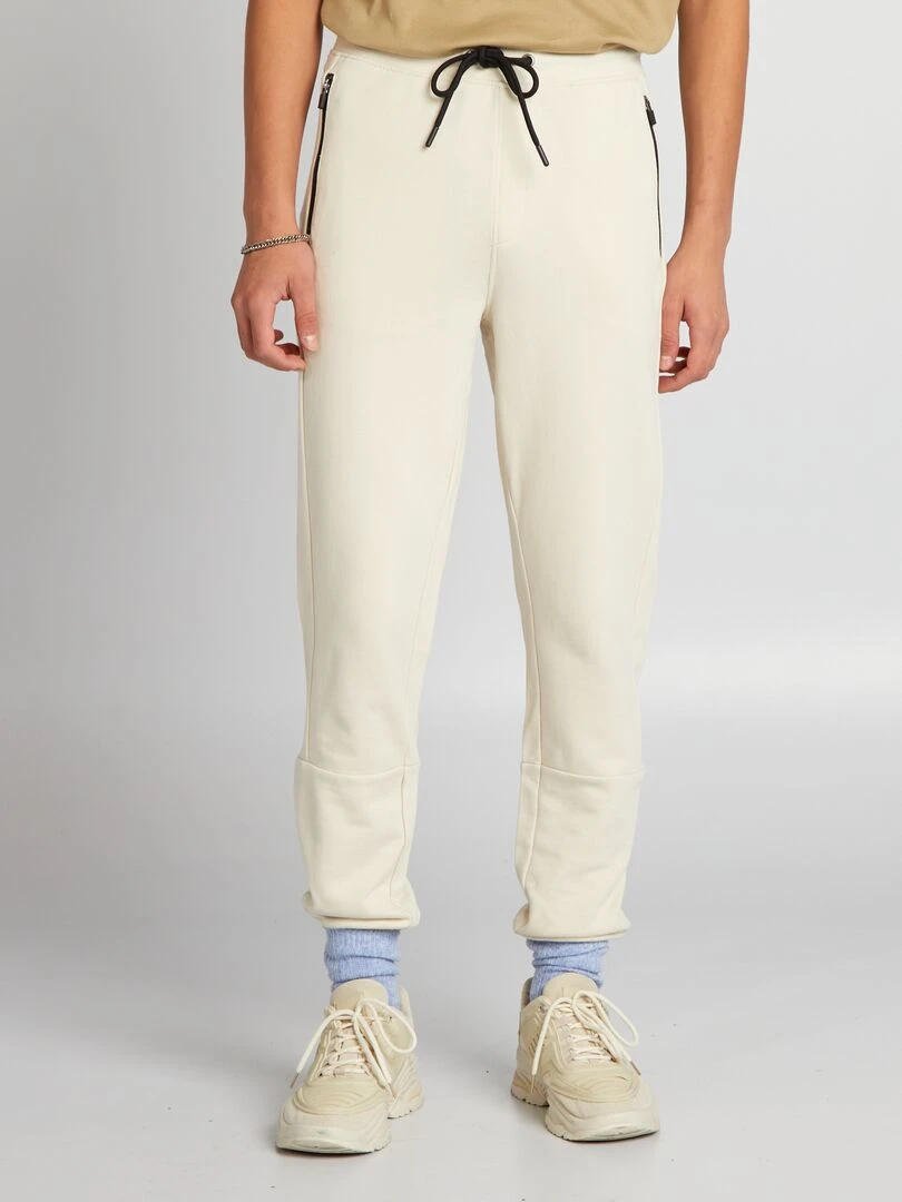 Pantalon de jogging à détails contrastés   Ecru