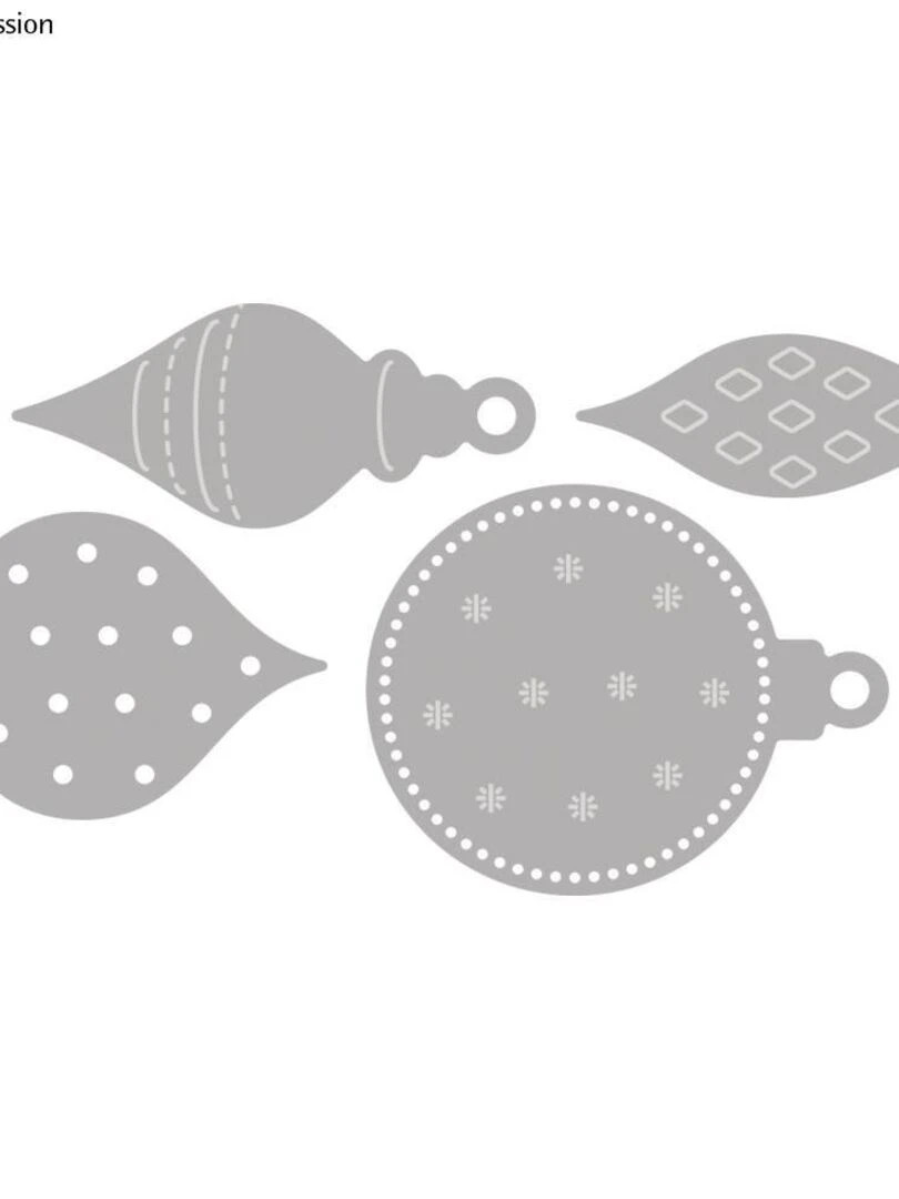 Matrice de découpe et d'embossage   4 petites boules de Noël   N/A