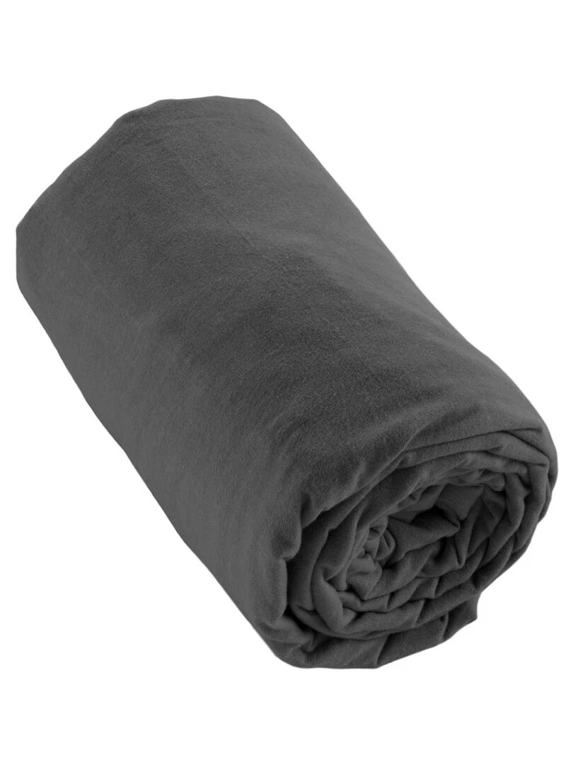 Drap Housse flanelle Collection Candice Gris foncé