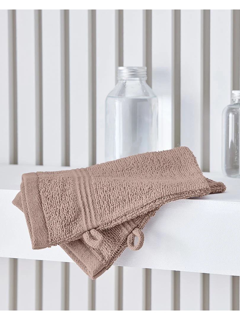 Lot de 2 gants de toilette rose