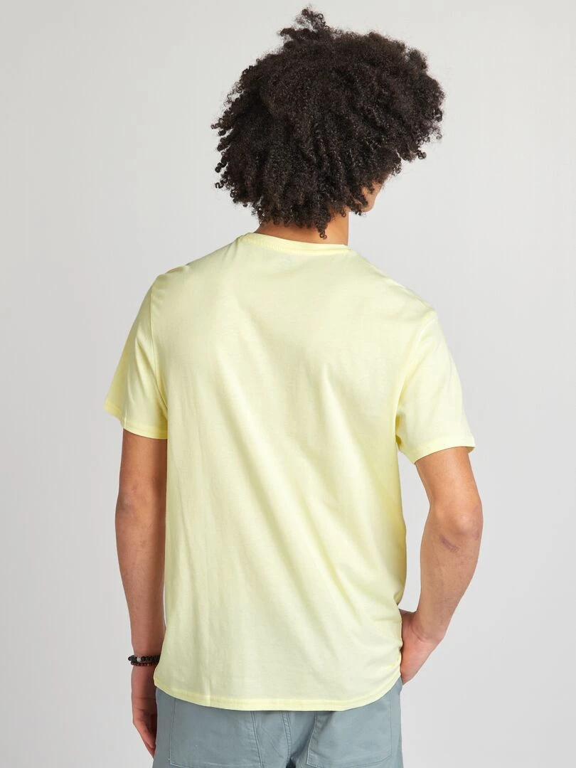 T shirt en jersey à col rond   Jaune clair