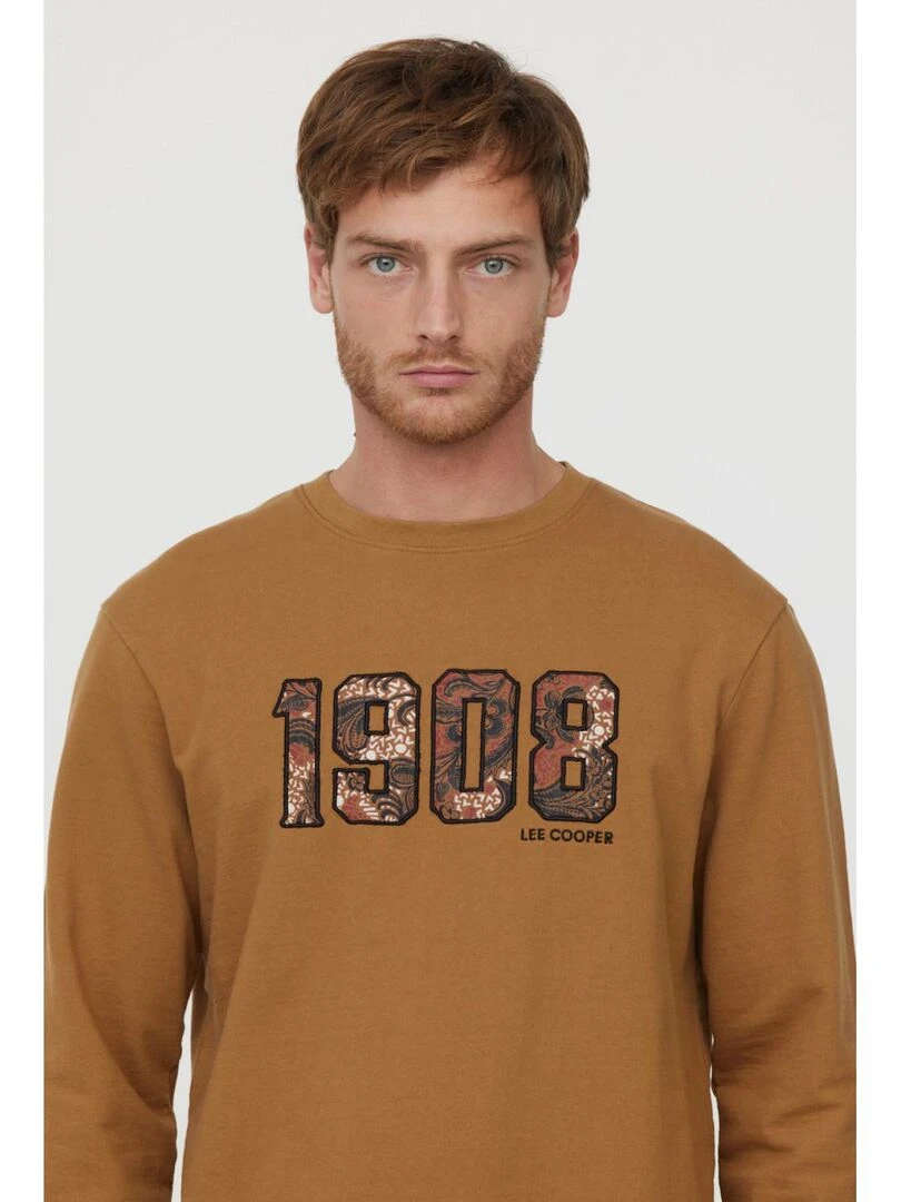 Lee Cooper   Sweatshirt manches longues coton regular ECHER   Camel