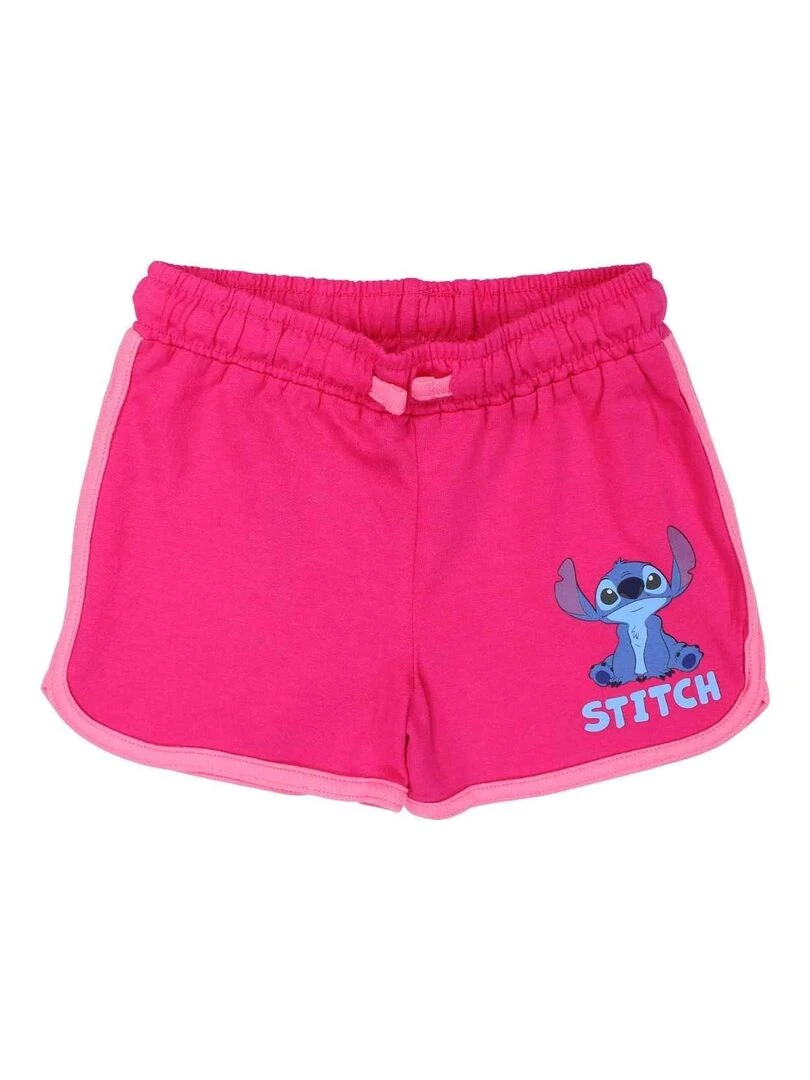 Disney Short fille imprimé Lilo Et Stitch en coton Rose fushia