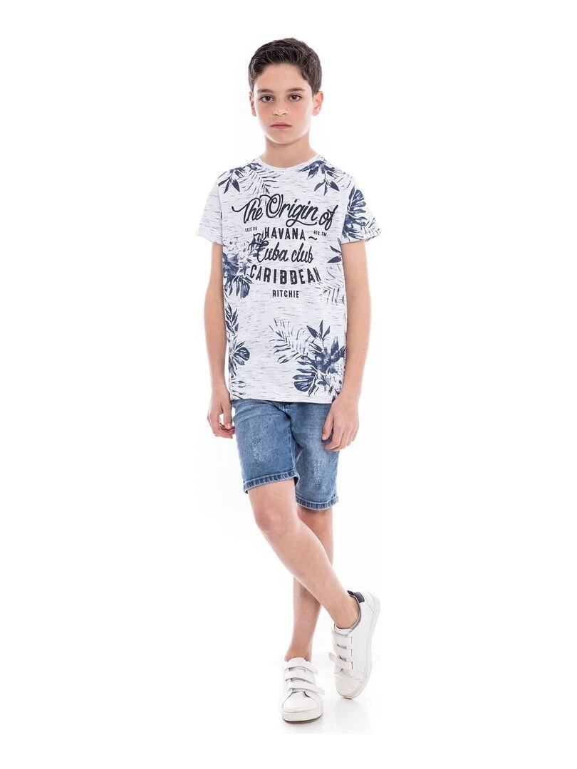 Bermuda en jean slim BAKERFIELD BOY   Bleu clair