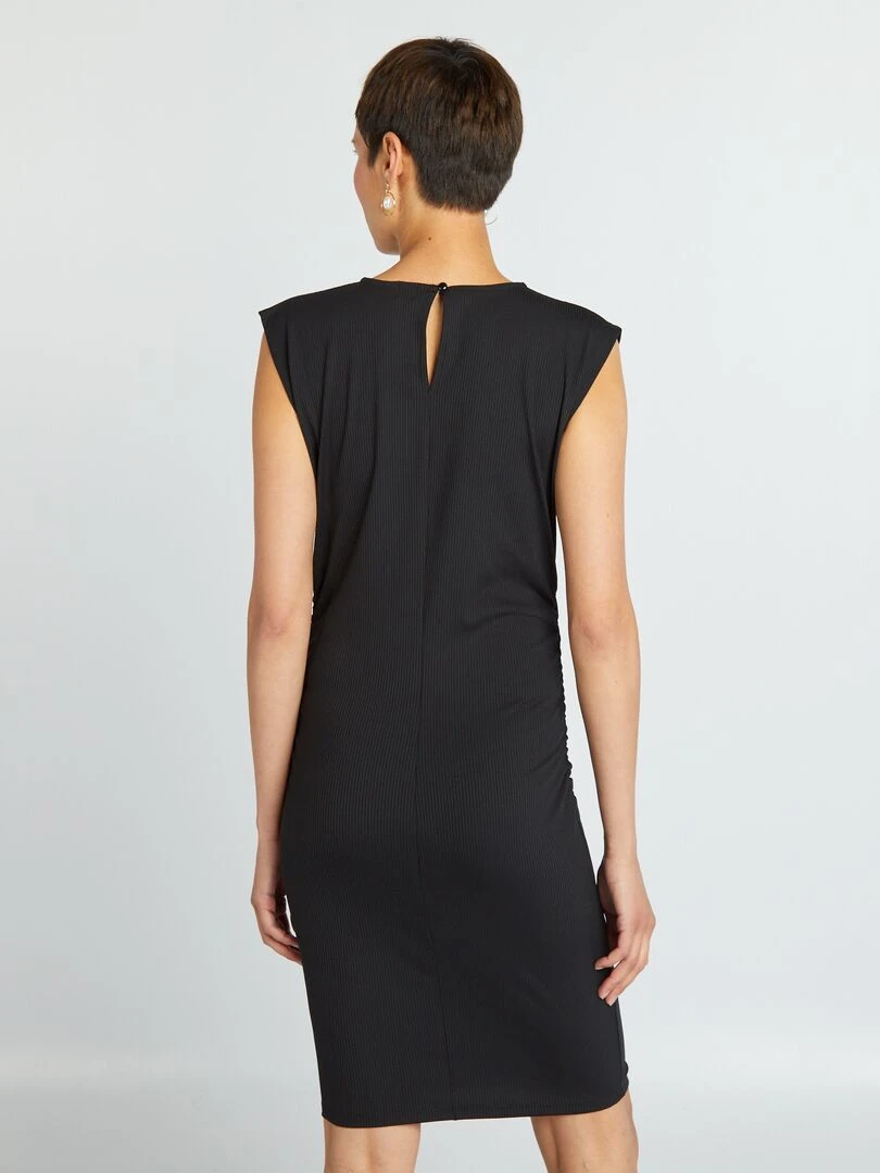 Robe moulante en maille côtelée   noir