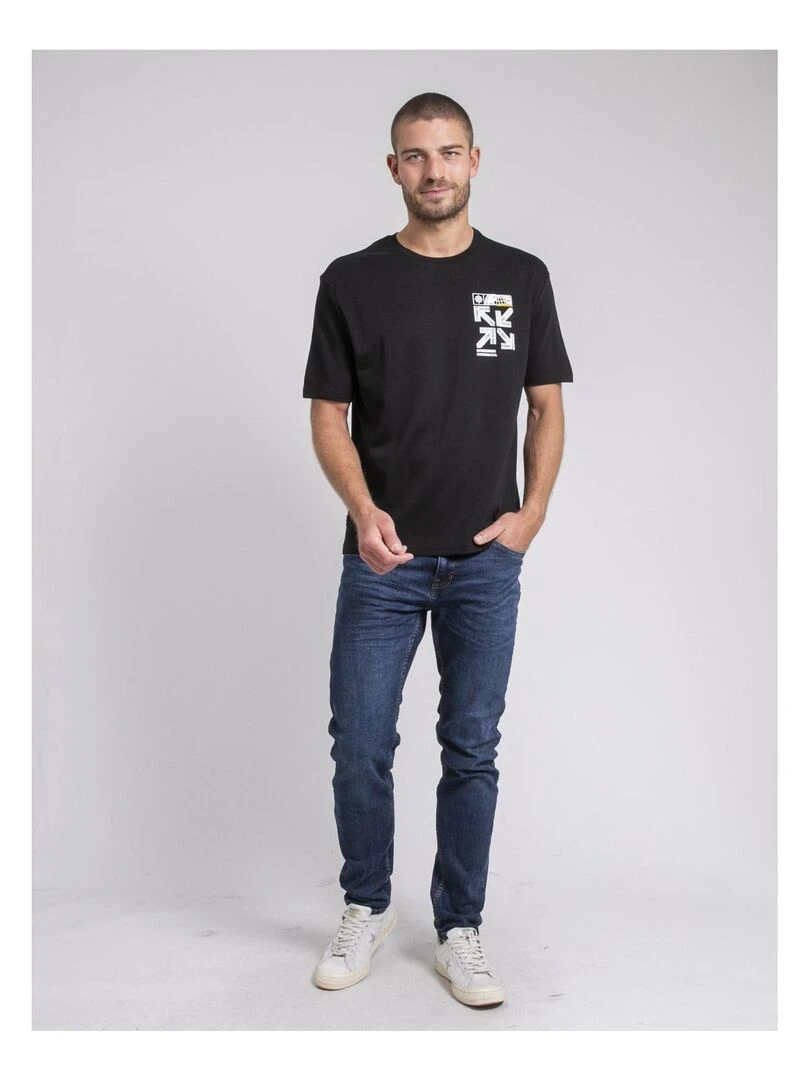 T shirt col rond oversize pur coton JOEDEN   Noir