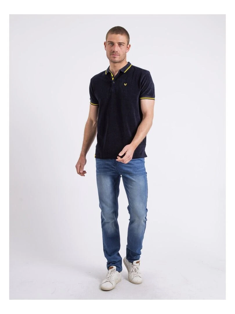 Polo manches courtes PAMEDI   Bleu marine