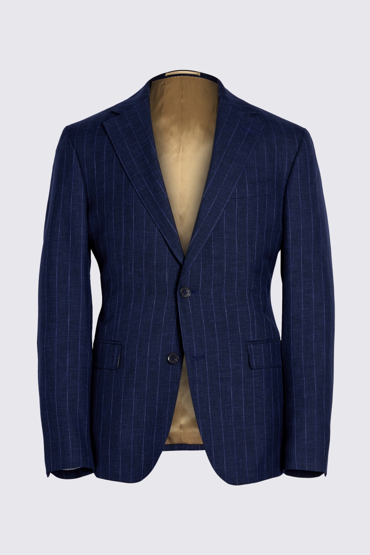 Italian Tailored Fit Navy Stripe Jacket   Buy Online at Moss