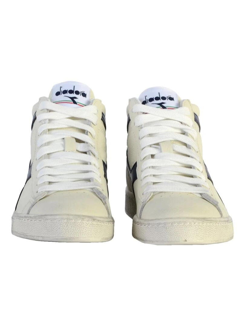 Basket à lacets Cuir Diadora Game L High Waxed   Blanc