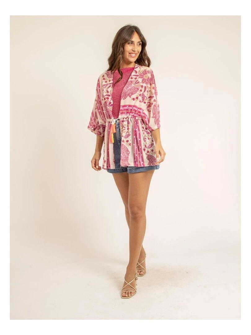 Veste esprit caftan motifs FINALA   Rose