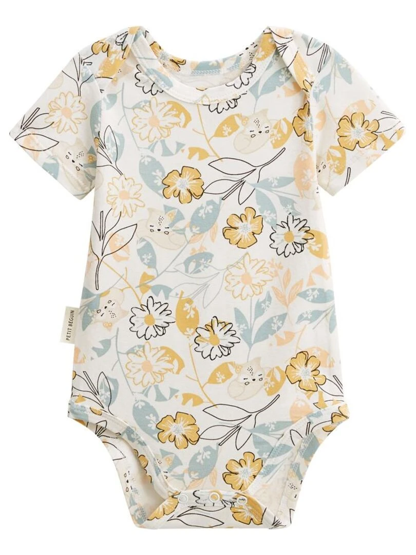 Lot de 2 bodies bébé manches courtes Capucine   Ecru
