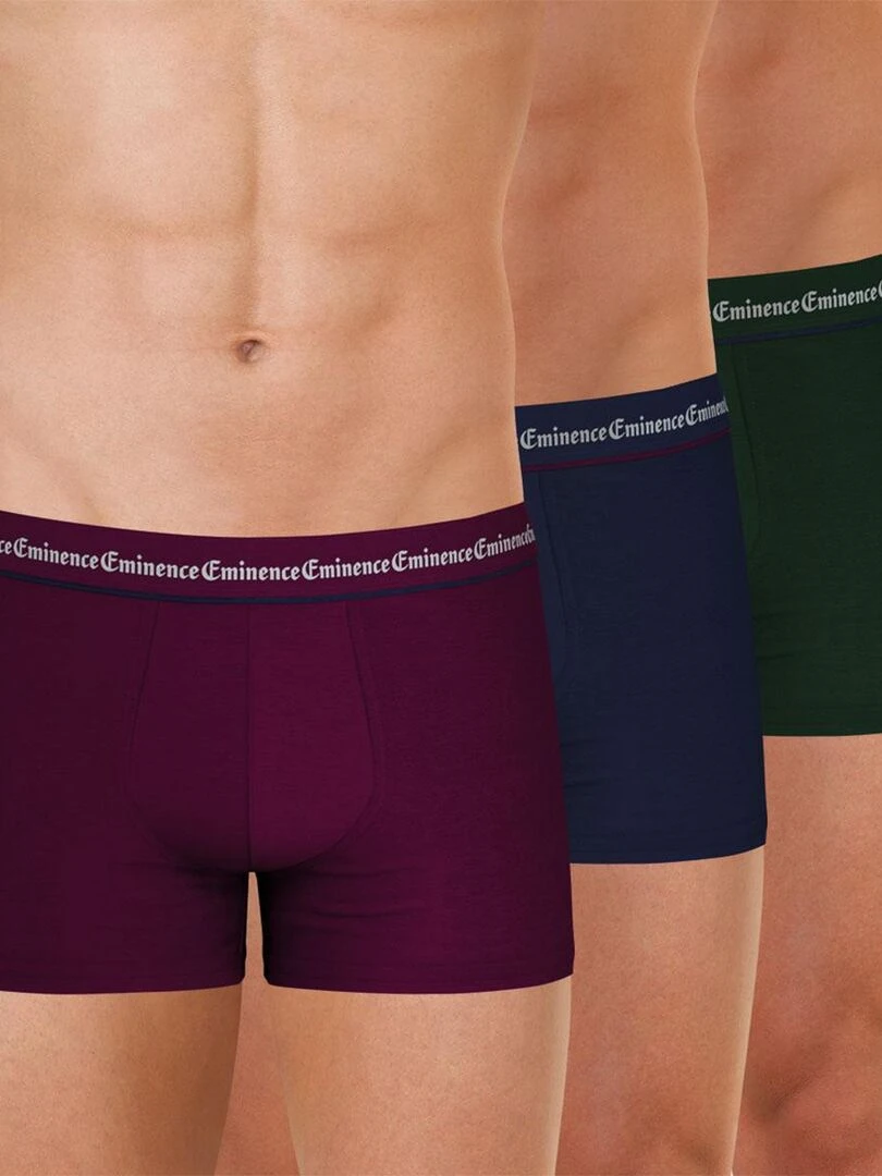 Lot de 3 boxers homme Business Bleu Bordeaux