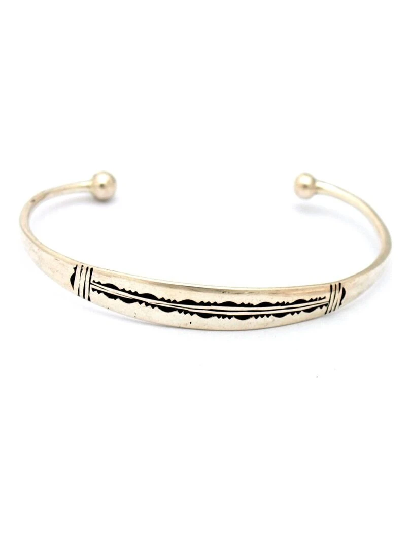 Bracelet rigide touareg plat et gravé Bijoucolor Argent