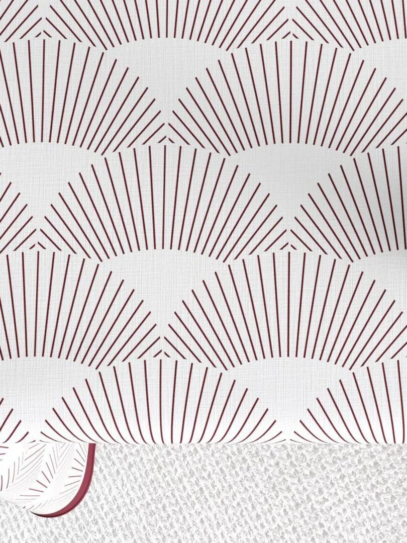 Nappe rectangulaire anti tache en Coton   Eclat Prune   Blanc