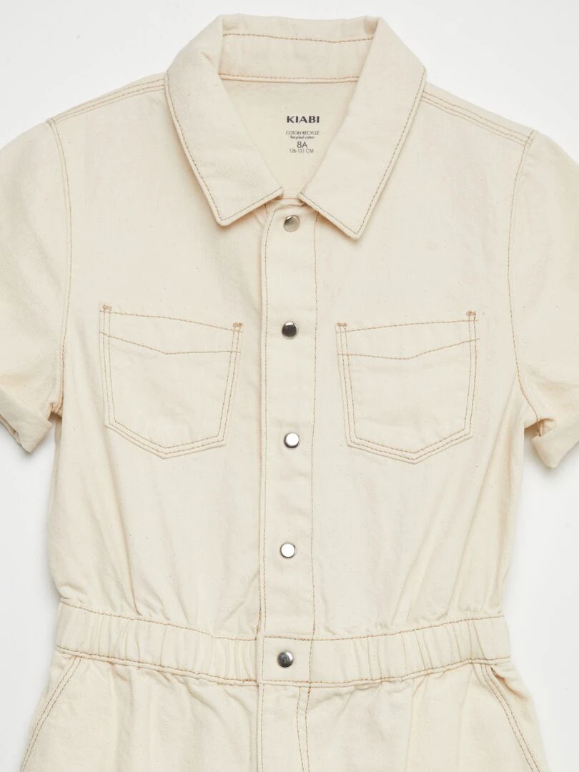 Combishort en denim   undyed   Beige