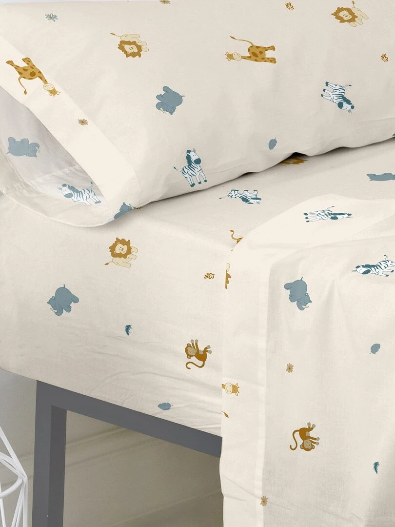 Drap housse Animals "Happyfriday" Blanc