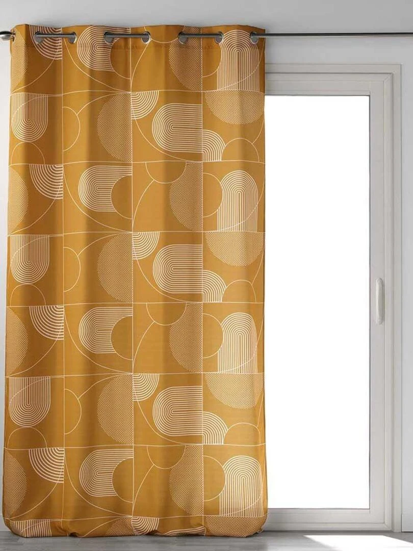 Lot de 2 rideaux Esquisse   Jaune