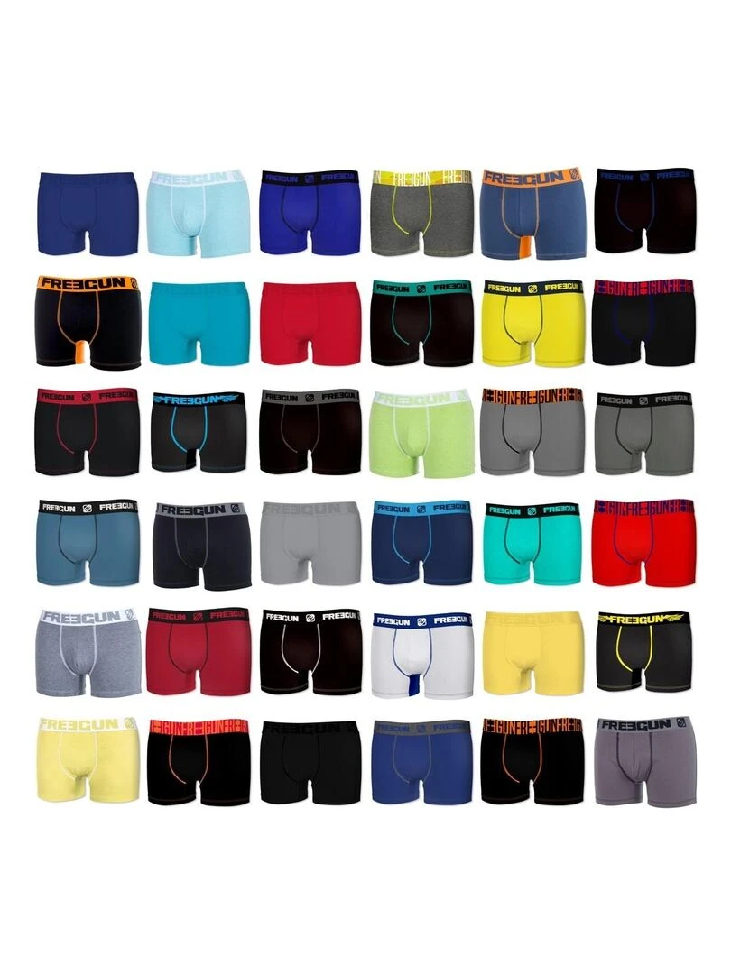 Pack Surprise de 5 Boxers coton garçon Freegun Noir
