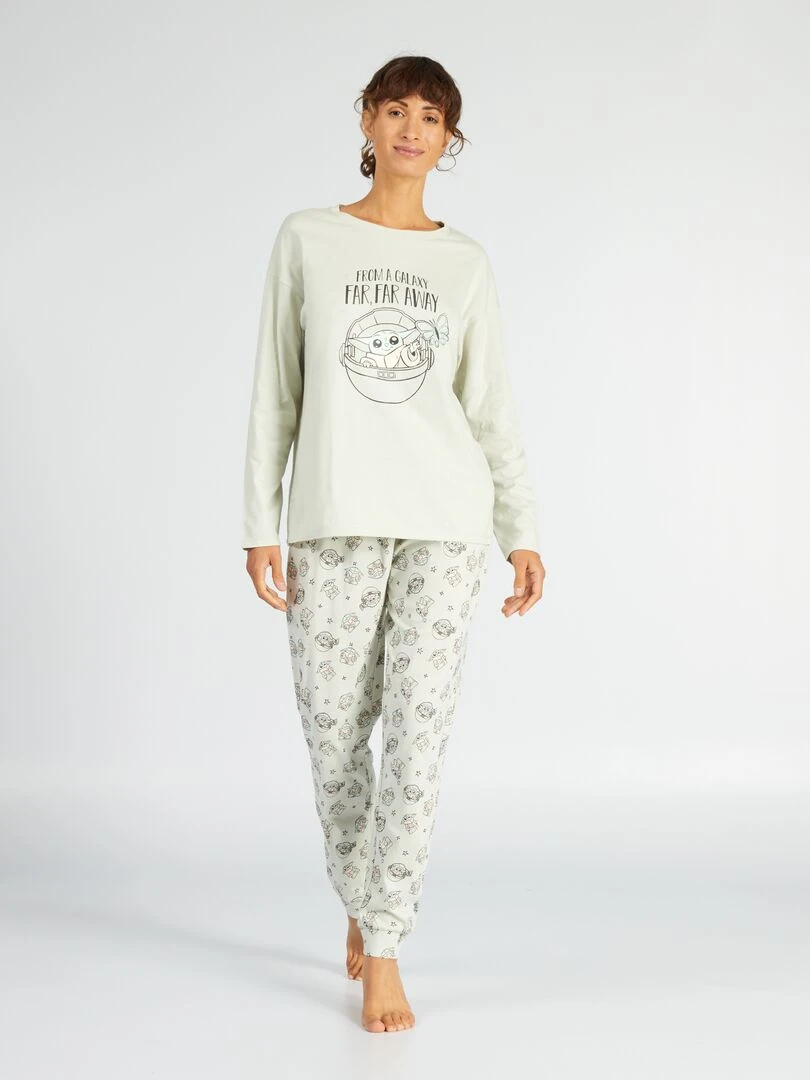 Pyjama long 'Grogu' 2 pièces Vert