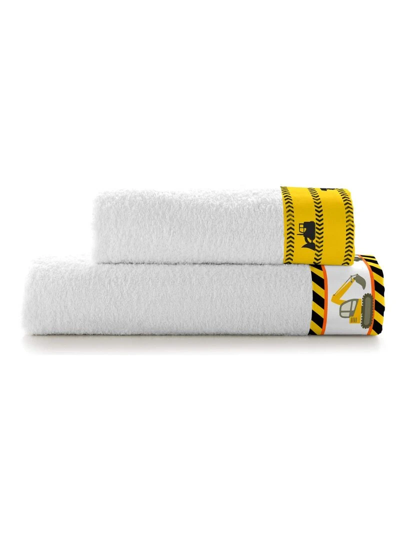 Lot de serviettes Machinery "Happyfriday" Blanc