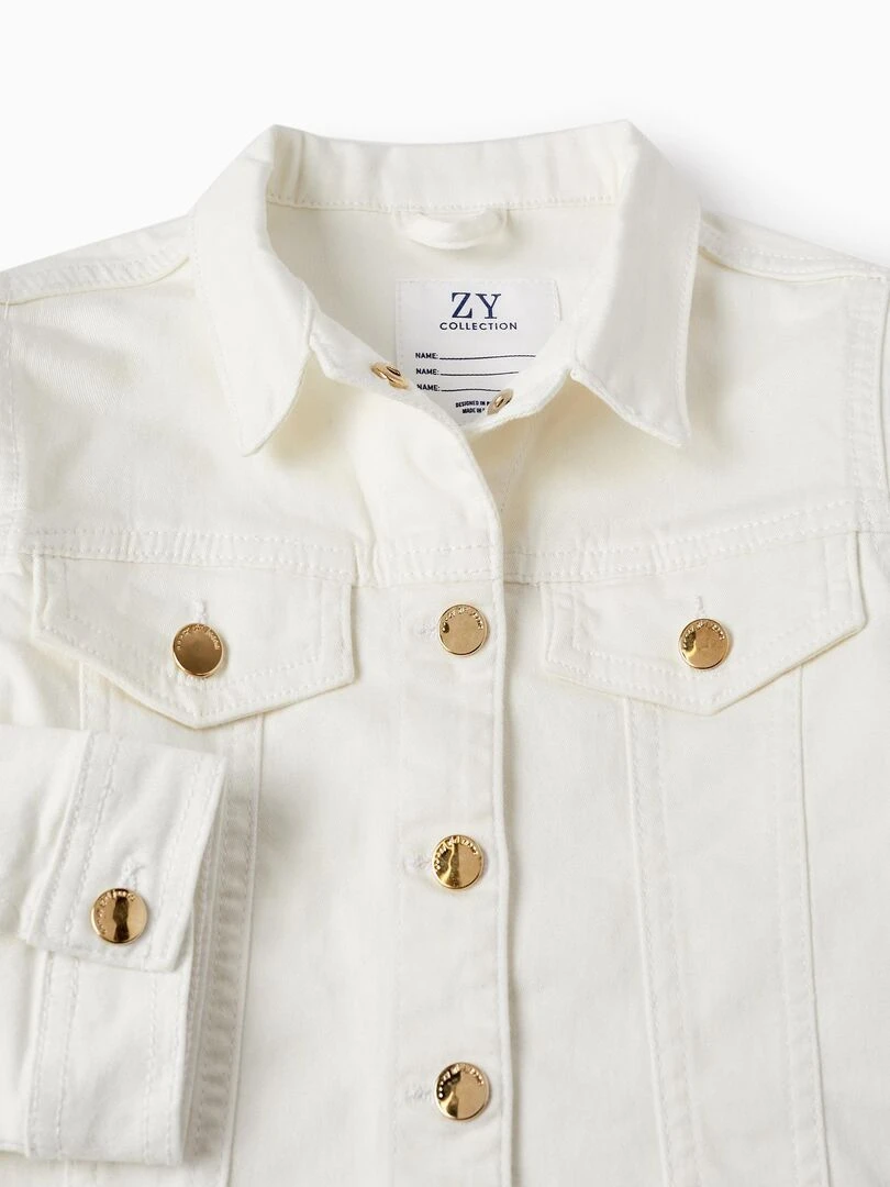 Veste en jean pour fille  ATLANTIC COMPANY   Beige clair