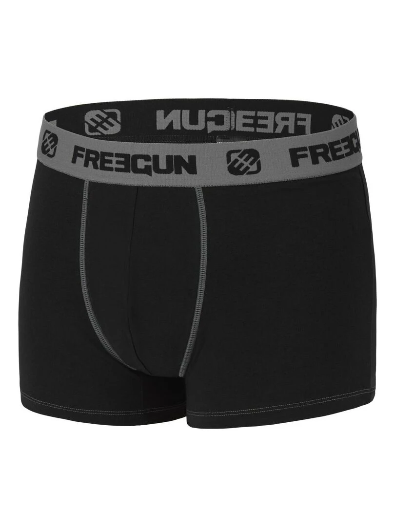 Lot de 9 Boxers coton homme E1 Freegun   Noir