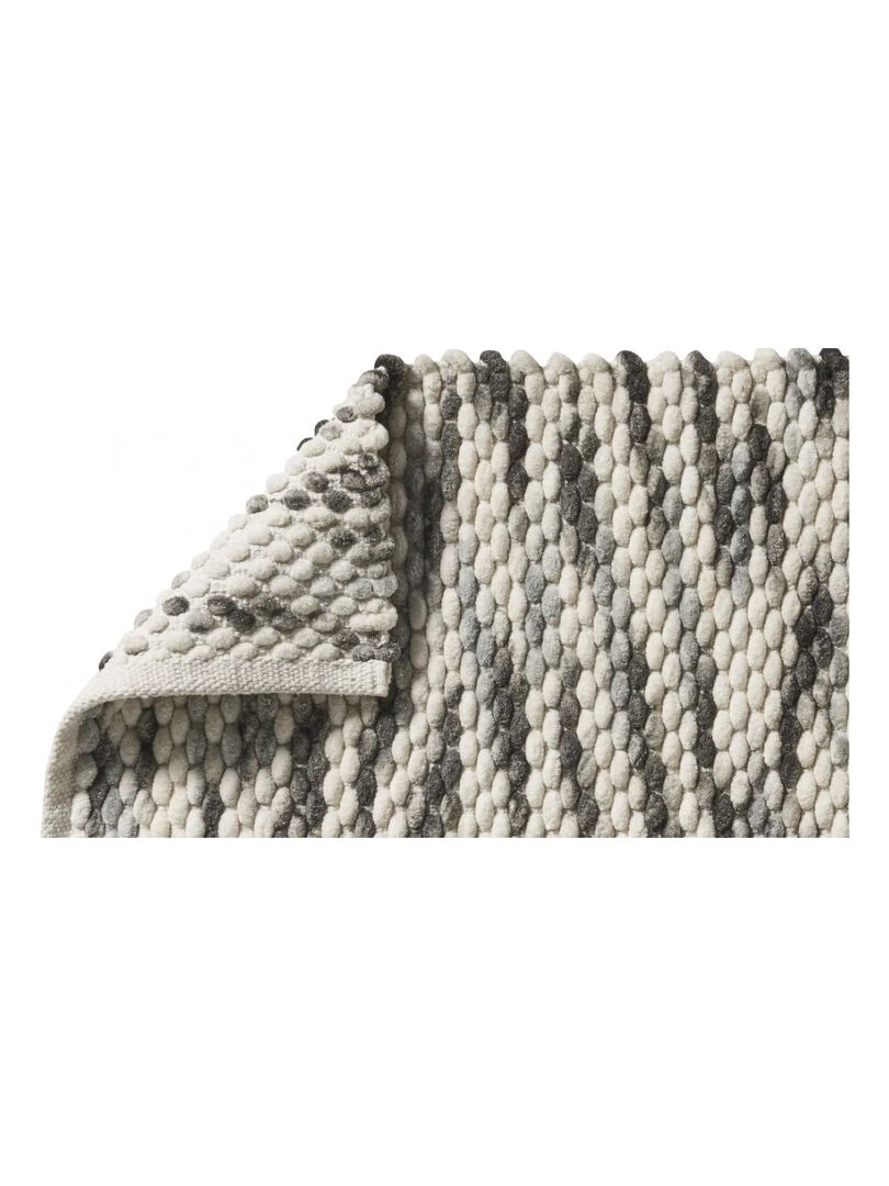 Guy Levasseur   Tapis de bain en polycoton fantaisie gris et blanc   Gris