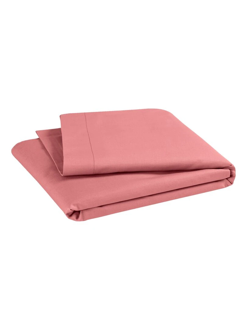 Drap plat pour lit bébé 100% coton Bio 'P'tit Basile' Rose foncé