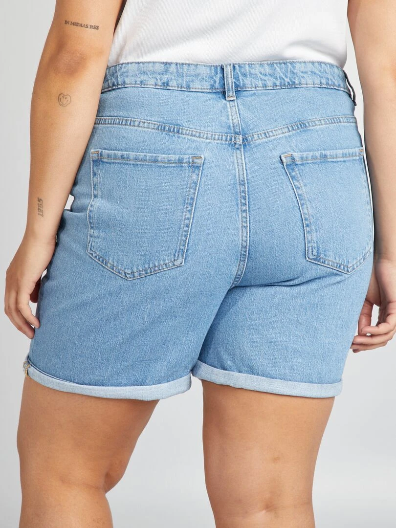 Short en jean à taille haute   Double stone