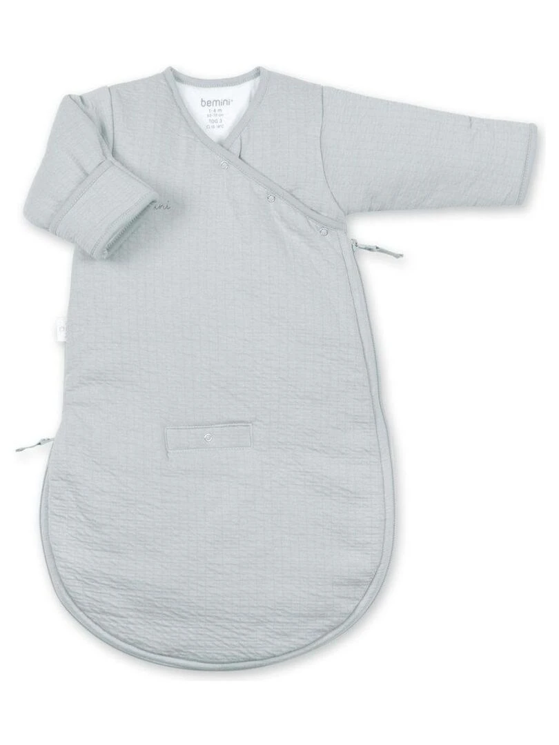 Bemini Gigoteuse avec moufles Pady Tetra Jersey et jersey Gris