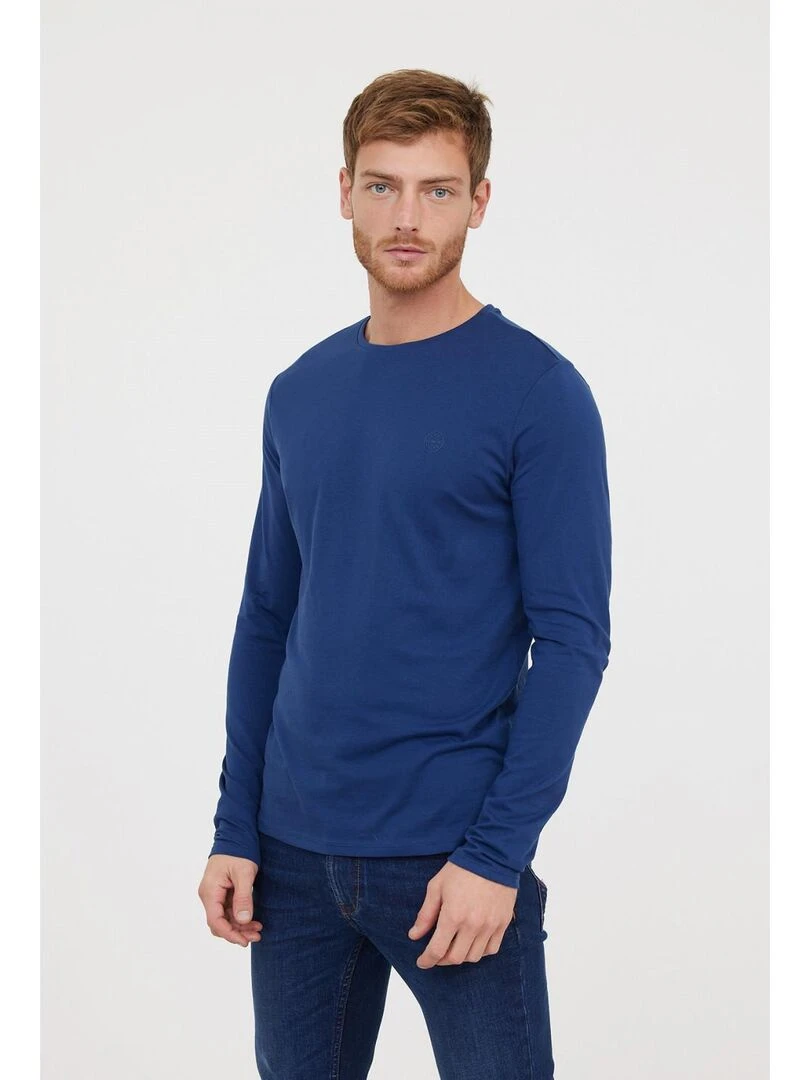 Lee Cooper T Shirt manches longues coton regular AREO Bleu marine